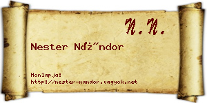 Nester Nándor névjegykártya