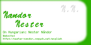 nandor nester business card