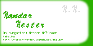 nandor nester business card